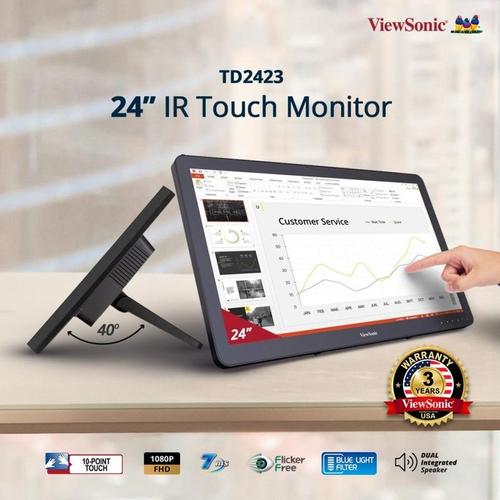 [EZO.7200633] Monitor ViewSonic 24” IR Touch Monitor TD2423