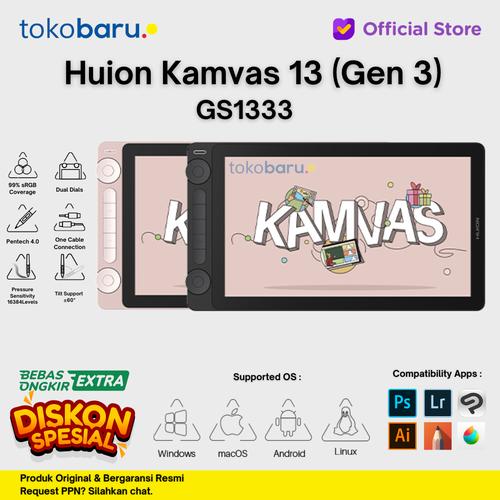 [EZO.7200695] Huion Kamvas 13 Gen 3 Pen Tablet Display 13" FHD 120% sRGB