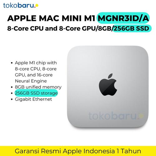 [EZO.7200791] Mac Mini Apple M1 8-Core &8-Core GPU/8GB/256GB SSD Garansi IBOX