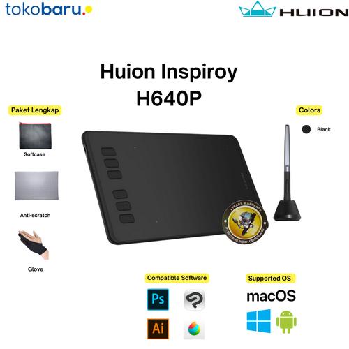 [EZO.7200820] Huion H640P Digital Graphic Drawing Pen Tablet