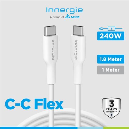 [EZO.2000010] Kabel Type C INNERGIE PD 3.1 240Watt For Macbook Pro iPad Samsung S24 - C-C Flex 1.8M