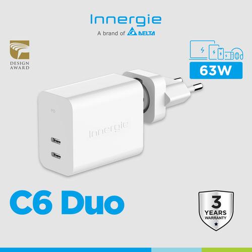 [EZO.2000012] Charger INNERGIE C6 Duo 63W Type C 2 Port PD 3.0 PPS SFC Fast Charging