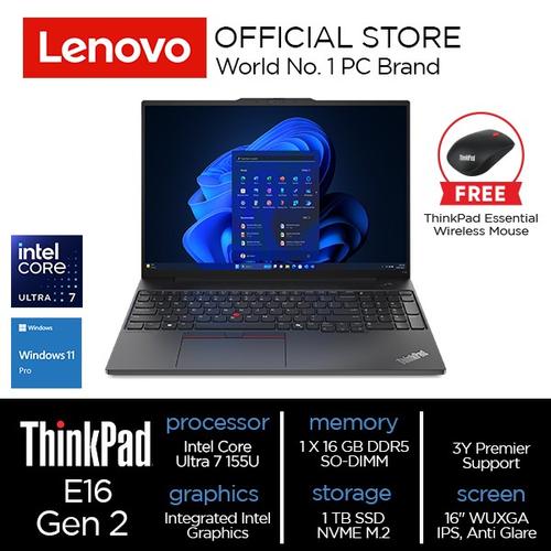 [EZO.2000028] Lenovo ThinkPad E16 Gen 2 Core Ultra 7 155U 16GB 1TB SSD Win 11 Pro