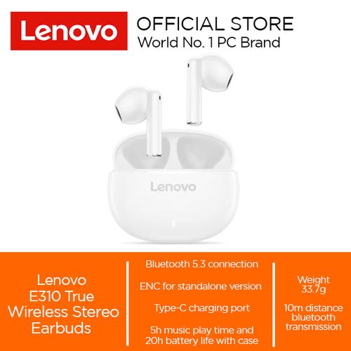 [EZO.2000055] Lenovo E310 True Wireless Stereo Earbuds standalone-white