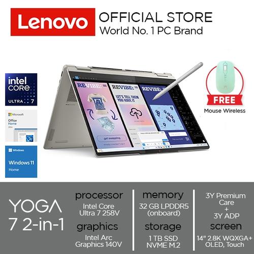 [EZO.2000063] Lenovo Yoga 7 2-in-1 14ILL10 Core Ultra 7 258V 32GB 1TB SSD W11 OHS 2024 2.8K WQXGA+ OLED