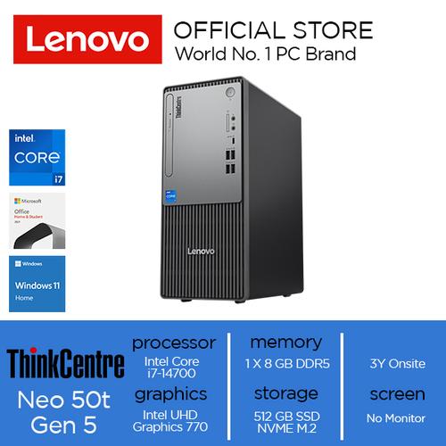 [EZO.2000091] Lenovo ThinkCentre neo 50t Gen 5 Core i7-14700 8GB 512GB SSD W11 OHS