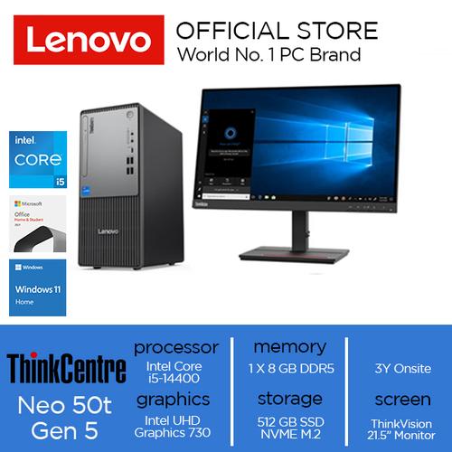 [EZO.2000092] ThinkCentre neo 50t Gen 5 Core i5-14400 8GB 512GB SSD W11 OHS