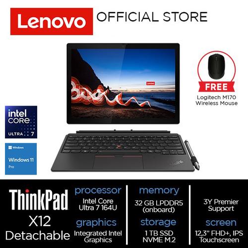 [EZO.2000168] Lenovo ThinkPad X12 Detachable Gen 2 Core Ultra 7 164U 32GB 1TB SSD Win 11 Pro