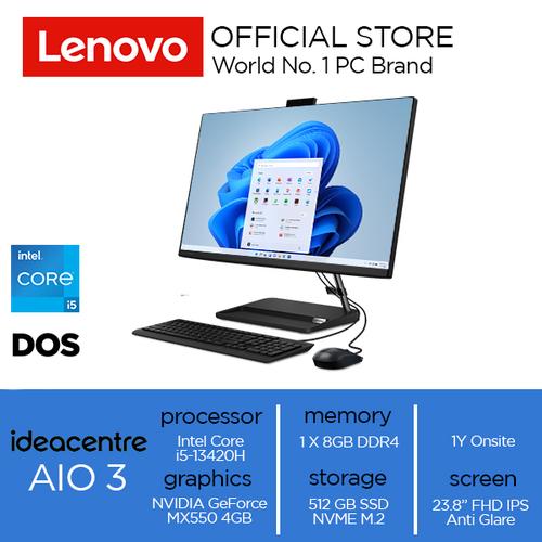[EZO.2000199] Lenovo IdeaCentre AIO 3 24IAP7 Core i5-13420H 8GB 512GB MX550 DOS