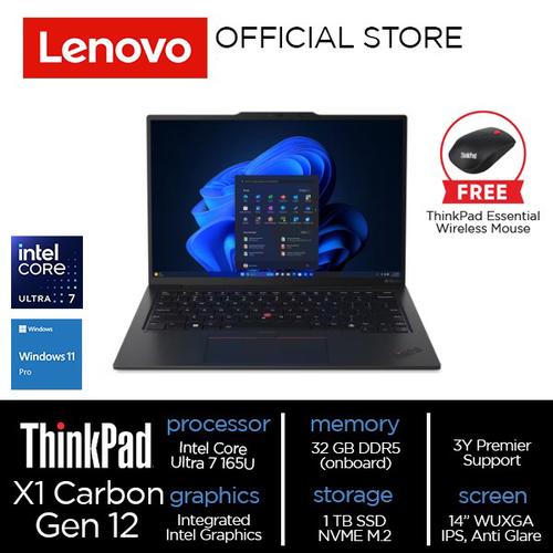 [EZO.2000201] Lenovo ThinkPad X1 Carbon Gen 12 Ultra 7 165U 32GB 1TB SSD W11Pro