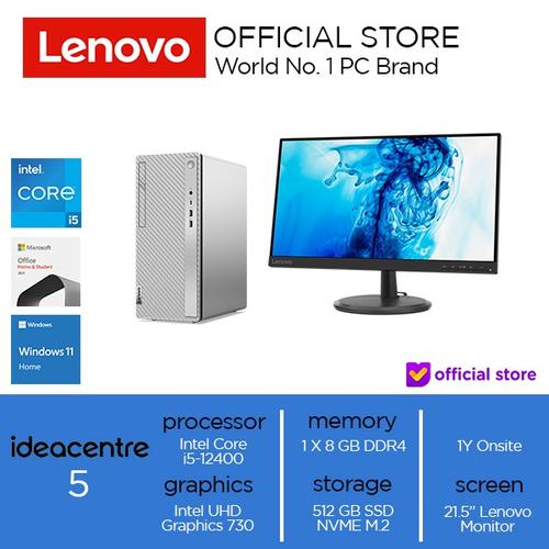 [EZO.2000412] Lenovo IdeaCentre 5 14IAB7 Core i5-12400 8GB 512GB SSD Monitor 24inch