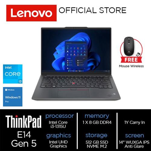 [EZO.2000414] Lenovo ThinkPad E14 Gen 5 (Intel) Core i3-1315U 8GB 512GB W11Pro