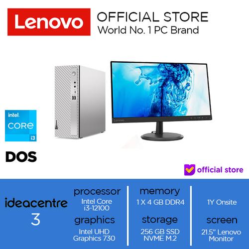 [EZO.2000440] Lenovo IdeaCentre 3 07IAB7 Core i3-12100 4GB 256GB DOS