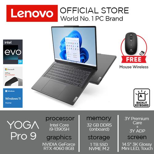[EZO.2000447] Lenovo Yoga Pro 9 14IRP8 Core i9-13905H 32GB 1TB RTX 4060 8GB W11+OHS