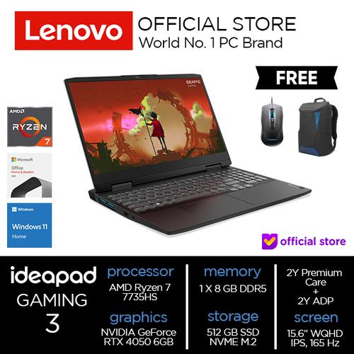 [EZO.2000491] Lenovo IdeaPad Gaming 3 15ARH7 Ryzen 7 7735HS 8GB 512GB RTX4050 6GB