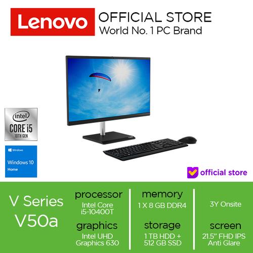 [EZO.2000528] Lenovo V50a-22IMB AIO Core i5-10400T 8GB 1TB HDD 512GB SSD W10Home