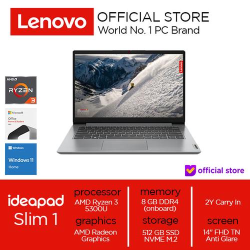 [EZO.2000558] Lenovo IdeaPad Slim1 14ALC7 Ryzen 3 5300U 8GB 512GB SSD W11 OHS