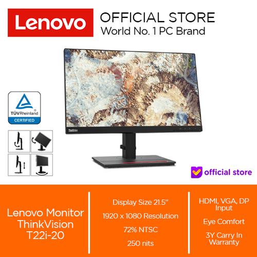 [EZO.2000618] Lenovo Monitor ThinkVision T22i-20 IPS 60HZ 4ms 21.5"