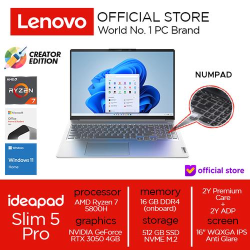 [EZO.2000628] IdeaPad 5 Pro 16ACH6 Ryzen 7 5800H 16GB 512GB SSD RTX 3050 4GB 15"