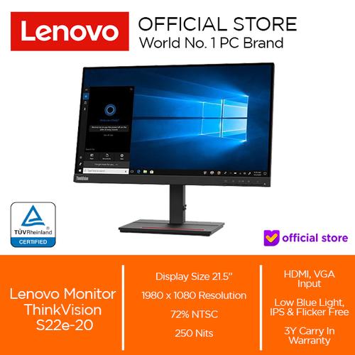[EZO.2000659] Lenovo ThinkVision S22e-20 21.5" 75Mhz VA 250 nits