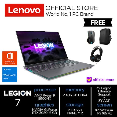 [EZO.2000712] LENOVO LEGION 7 16ACHG6 Ryzen 9 5900HX 32GB 2TB RTX 3080 16GB W10 OHS