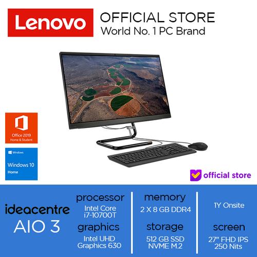 [EZO.2000724] Lenovo IdeaCentre AIO 3 27IMB05 Core i7-10700T 16GB 512SSD 27"