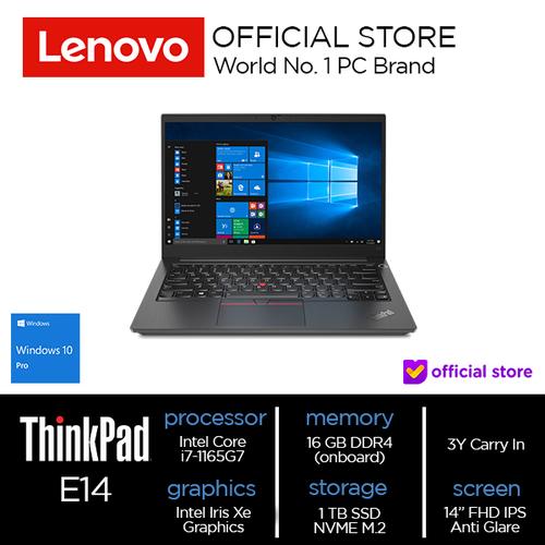[EZO.2000743] Lenovo Thinkpad E14 Core i7-1165G7 16 GB 1TSSD Win10Pro Intel Irish Xe