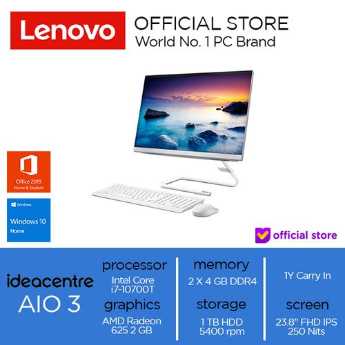 [EZO.2000774] Lenovo IdeaCentre AIO 3 Core i7-10700T 8GB 1T HDD Radeon 625 Touch