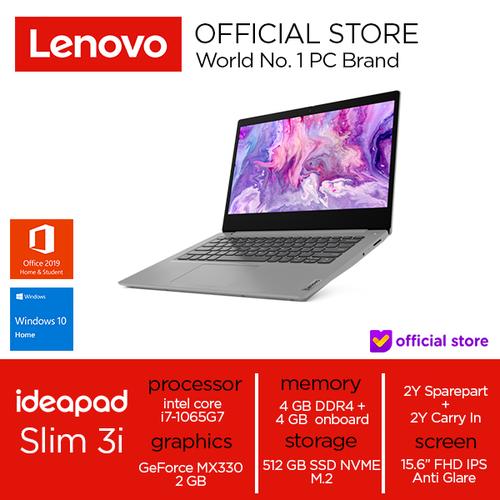[EZO.2000826] Lenovo IdeaPad Slim3i Core i7-1065G7 8GB 512 SSD MX330 Win10 OHS 15"