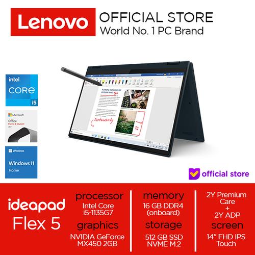 [EZO.2000838] Lenovo IdeaPad Flex 5 Core i5-1135G7 16GB 512SSD MX450 2GB