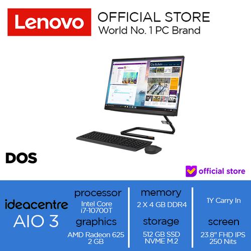 [EZO.2000854] Lenovo IdeaCentre AIO 3 24IMB05 Core i7-10700T 8GB 512SSD Dos