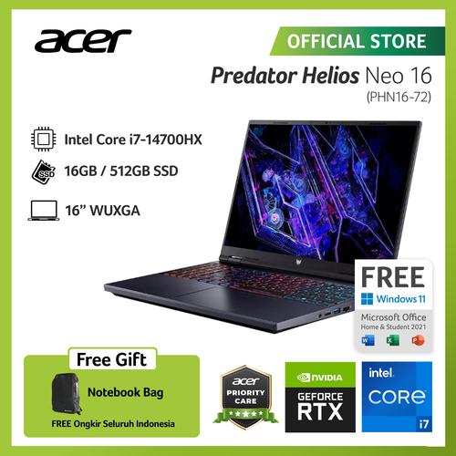 [EZO.2100037] ACER PREDATOR HELIOS NEO 16 PHN16-72-74Z8 16 WUXGA INTEL CORE I7-14700HX NVIDIA GEFORCE RTX 4050 RAM 16GB STORAGE 512GB SSD W11