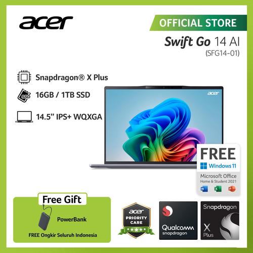 [EZO.2100042] ACER SWIFT GO 14 AI SFG14-01-X3BG SNAPDRAGON X PLUS QUALCOMM ADRENO GPU 16GB RAM 1 TB SSD 14.5 INCH WQXGA IPS WINDOWS 11