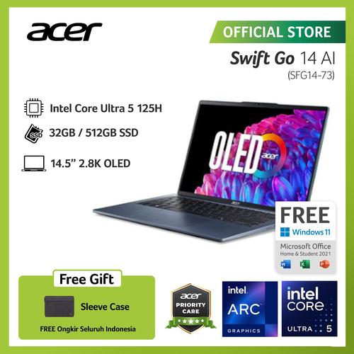 [EZO.2100092] ACER SWIFT GO 14 WITH AI SFG14-73-58BQ 14" OLED INTEL CORE ULTRA 5 125H EVO RAM 32GB STORAGE 512GB SSD GRAPHICS INTEL ARC WINDOWS 11