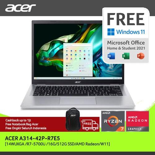 [EZO.2100121] Acer Aspire 3 A314 42P R7E5 14" WUXGA R7-5700U 16GB 512GB SSD WIN 11