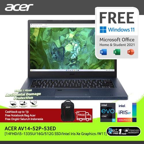 [EZO.2100140] ACER LAPTOP ASPIRE VERO AV14-52P-53ED 14" i5-1335U RAM 16GB 512GB