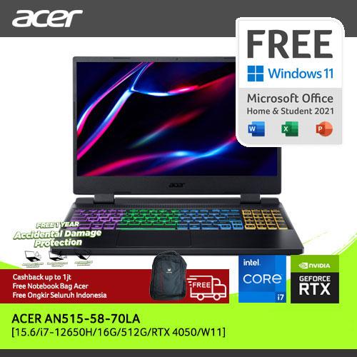 [EZO.2100154] ACER LAPTOP NITRO 5 AN515-58-70LA 15.6 I7-12650H 16GB 512GB RTX 4050