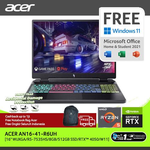 [EZO.2100167] ACER LAPTOP NITRO 16 AN16-41-R6UH 16 AMD R5-7535HS 8GB 512GB RTX4050