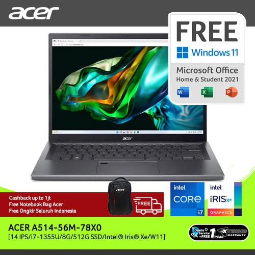 [EZO.2100176] ACER LAPTOP ASPIRE 5 A514-56M-78X0 14 INTEL GEN 13 i7-1355U 8GB 512GB