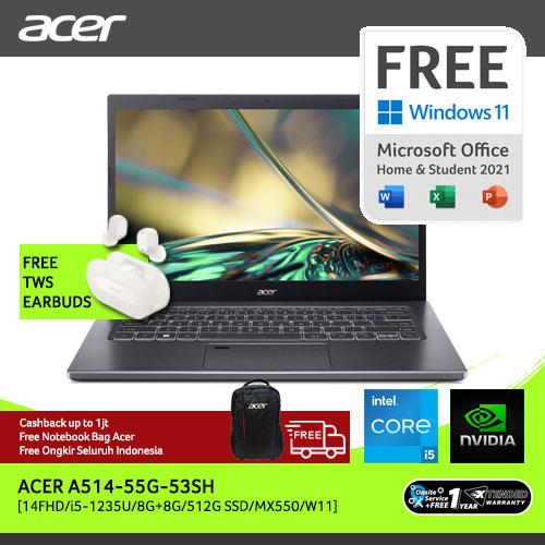 [EZO.2100178] ACER LAPTOP ASPIRE 5 A514-55G-53SH 14" INTEL GEN12 i5-1235U 16GB 512GB