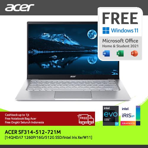 [EZO.2100190] ACER SWIFT 3 SF314-512-721M 14"QHD GEN 12 i7-1260P RAM 16G 512G W11
