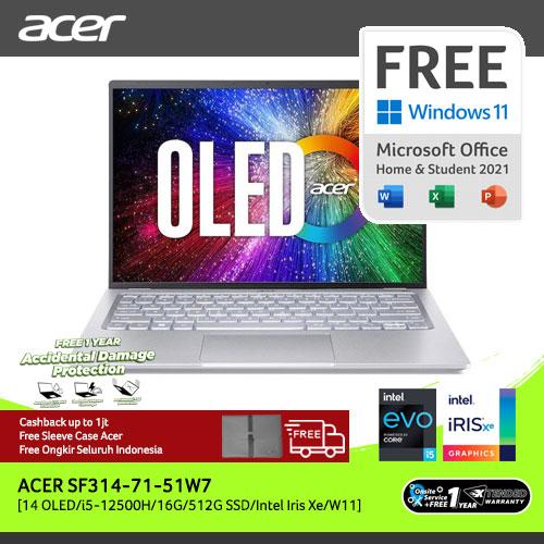 [EZO.2100198] ACER SWIFT 3 OLED SF314-71-51W7 14" GEN 12 i5-12500H RAM 16G 512G W11