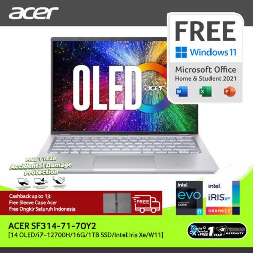 [EZO.2100201] ACER SWIFT 3 OLED SF314-71-70Y2 14" GEN 12 i7-12700H RAM 16G 1TB W11