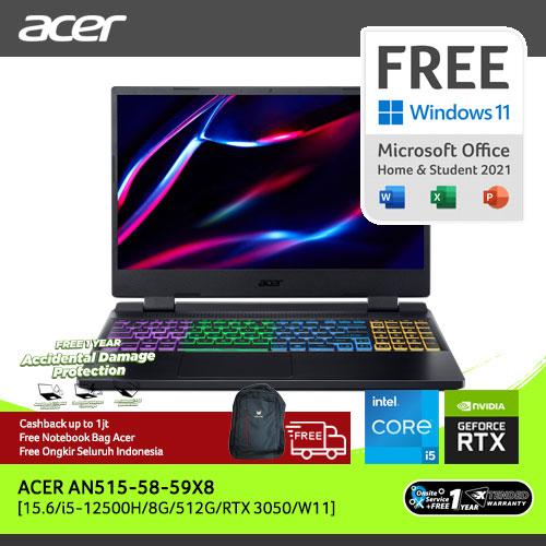 [EZO.2100202] ACER NITRO 5 AN515-58-59X8 15.6" GEN 12 i5-12500H 8G 512G RTX 3050 W11