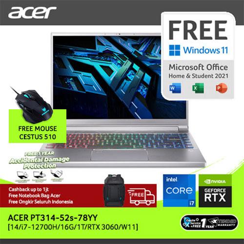 [EZO.2100227] ACER PREDATOR TRITON PT314-52s-78YY 14 INTEL GEN12 i7-12700H 16G 1TB