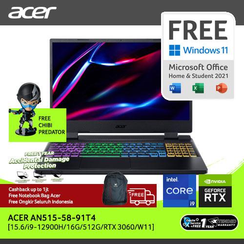 [EZO.2100233] ACER LAPTOP NITRO AN515-58-91T4 15.6 INTEL GEN12 i9-12900H 16G 512G