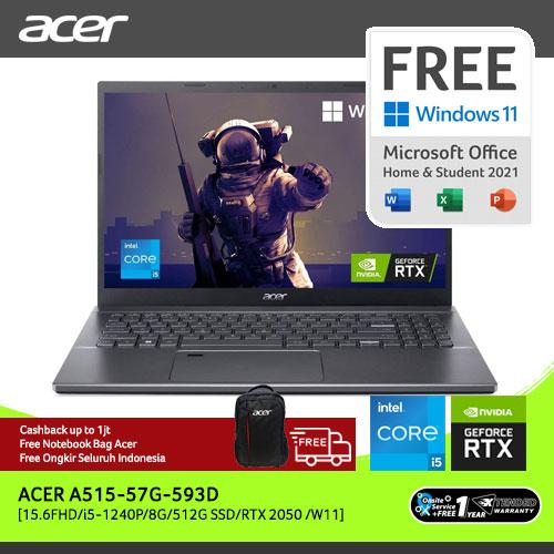 [EZO.2100234] ACER LAPTOP ASPIRE 5 A515-57G-593D 15.6 INTEL GEN12 i5-1240P 8GB 512GB