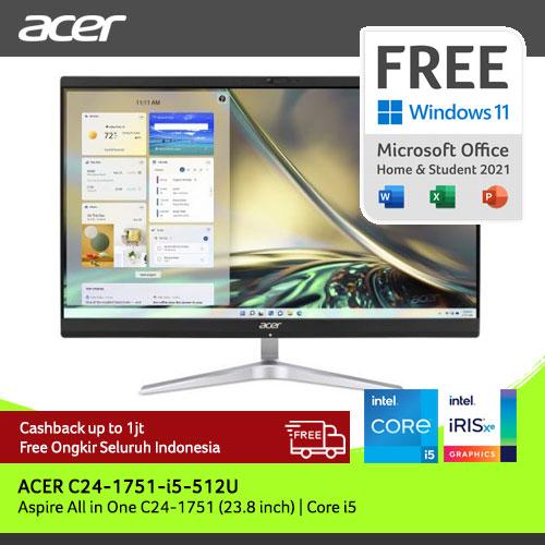 [EZO.2100239] ACER ASPIRE ALL IN ONE C24-1751-i5-512U (23.8") 12th Gen Intel Core i5