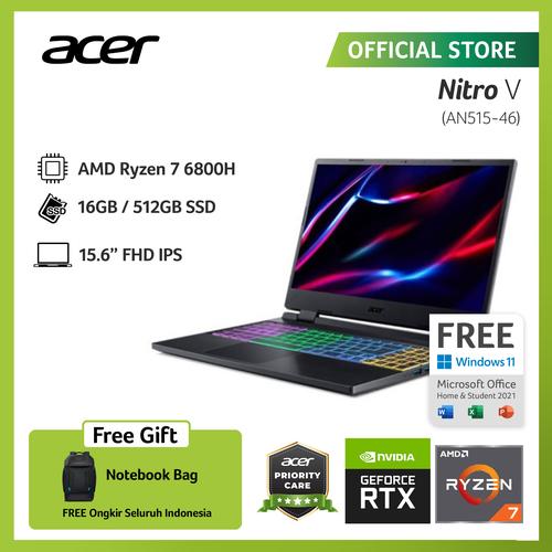 [EZO.2100244] ACER LAPTOP NITRO 5 AN515-46-R8PD 15.6 AMD R7-6800H 16GB 512GB RTX3060