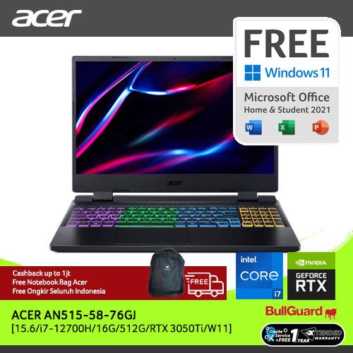 [EZO.2100245] ACER NITRO AN515-58-76GJ [15.6/i7-12700H/16G/512G/RTX 3050Ti/WIN11]
